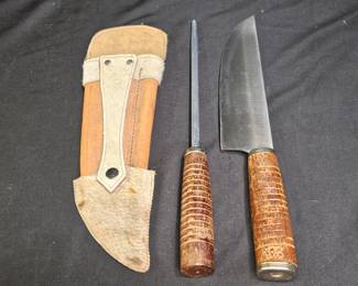 Vtg Tramontina Brazil Chef's Knife & Honing Tool