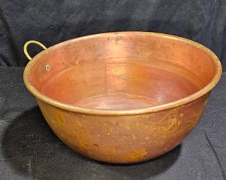 Vintage French Round Bottom Bowl w/ Hanging Ring