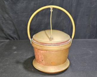 Vintage 1940's Solid Copper Hinged Ice Bucket
