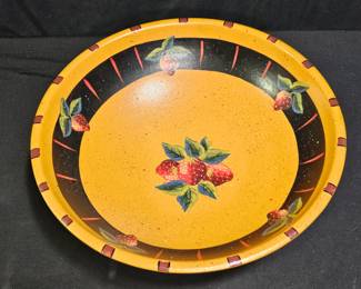 Handpainted Wooden Strawberry Bowl by Judy Johnson