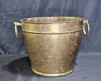 Brass Bucket Planter with Handles