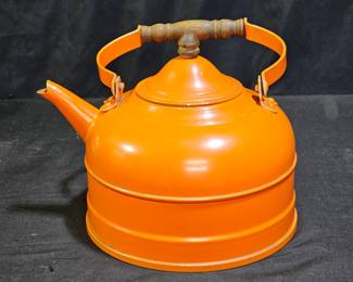 Vintage Revco Aluminum Orange Tea Pot