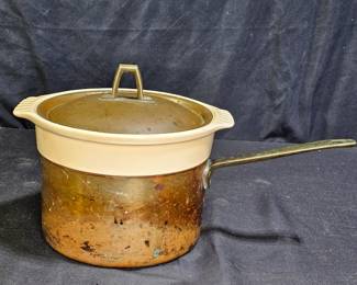 Vtg Paul Revere Copper Over Steel Double Boiler