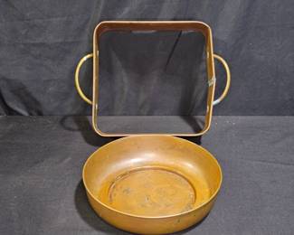 Copper Casserole Carrier & Copper Bowl