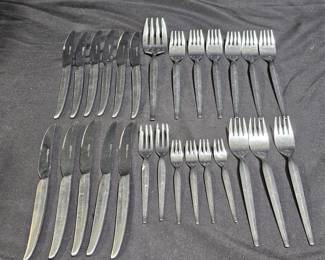 Vtg Lucky Wood Moly MCM 18/10 S.S. Silverware