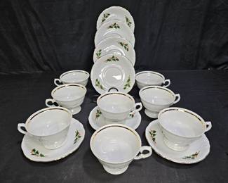 Holiday Holly by Royal Kent Tea Cups & Saucers