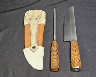 Vtg Tramontina Brazil Chef's Knife & Honing Tool