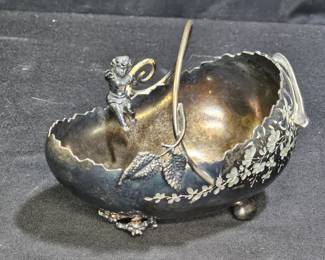 Derby Silver Co. Victorian Cherub Match Holder