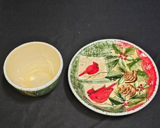 Susan Wingate Holly Bird Pasta & Ice Cream Bowls
