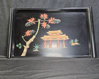 Japanese Nurimono Lacquer Wall Hanging or Tray