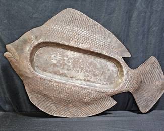 Large Metal Fish Shaped Tray