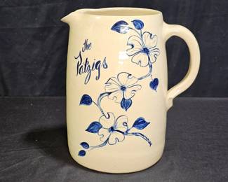 Vtg Hand Thrown Pottery Pitcher Landrence Houston
