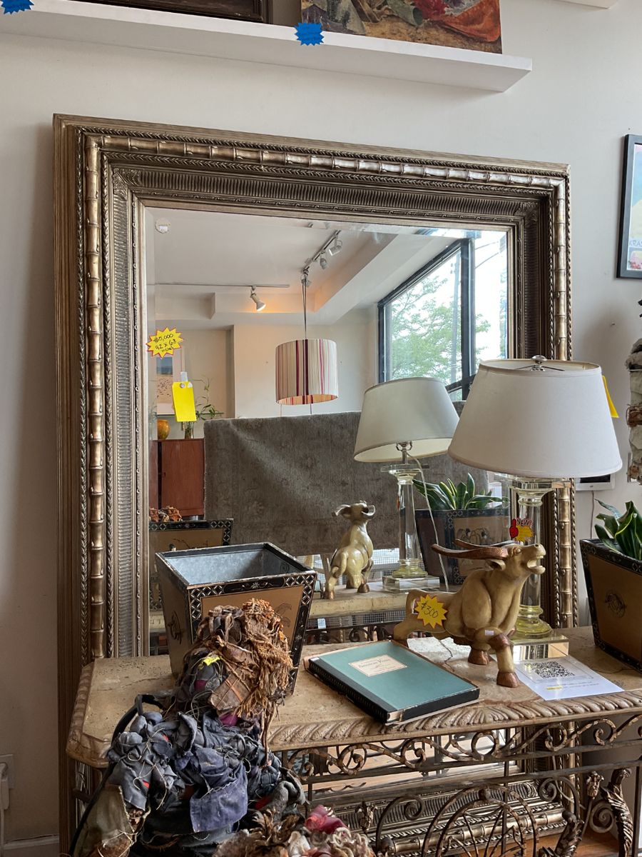 Large faux bamboo mirror 92” x 68” $1750 + tax