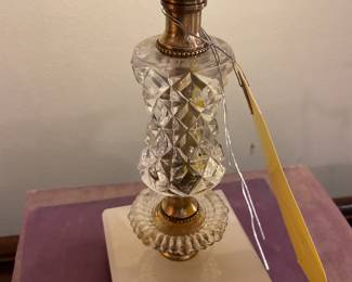 Small cut glass lamp 14” tall $14 + tax