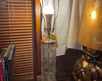 Set of 2 cut crystal lamps 29” tall $35 + tax each