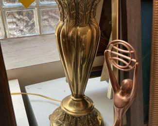 Vintage brass table lamp 30” tall $70 + tax