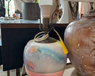 80s ceramic table 19” tall $14 + tax