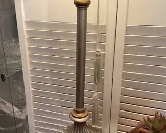 Silver table lamp 37.5” tall $28 + tax
