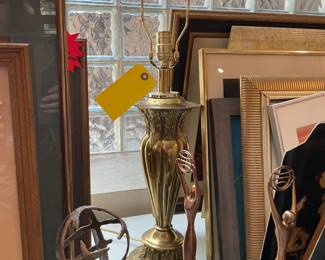 Vintage brass table lamp 30” tall $70 + tax