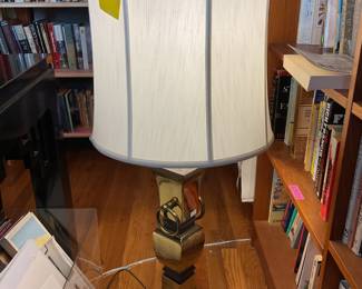Large brass table lamp 38” tall $70 + tax