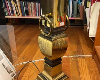 Large brass table lamp 38” tall $70 + tax