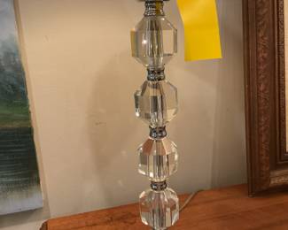 Crystal table lamp 28” tall $56 + tax