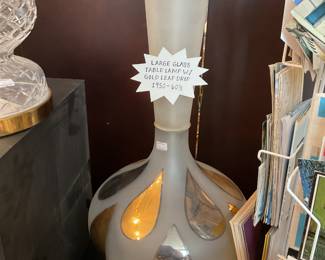 Large glass table lamp from the 60s 40.5” tall $105 + tax