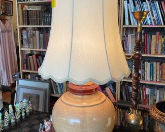 Large ceramic flower lamp 3’ tall $52.50 + tax
