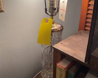 Set of 2 cut crystal lamps 29” tall $35 + tax each