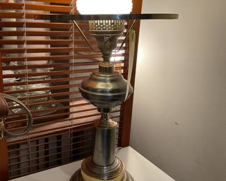 Brass hobnail shade lamp 21.5” tall $70 + tax