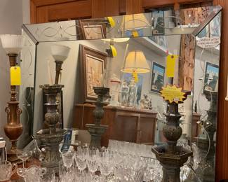 Large mirror with sterling silver details 55” x 36” $175 + tax