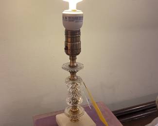 Small cut glass lamp 14” tall $14 + tax