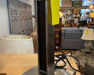 Black and silver modern table lamp 26” tall $28 + tax
