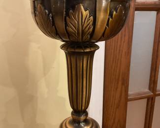Brass table lamp with leaf detail 31” tall $52.50 + tax