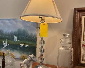 Crystal table lamp 28” tall $56 + tax