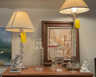 Glass table lamps