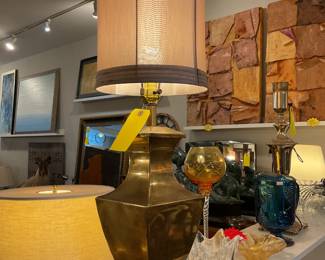 Vintage brass table lamp 31” tall $70 + tax