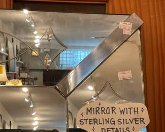 Large mirror with sterling silver details 55” x 36” $175 + tax