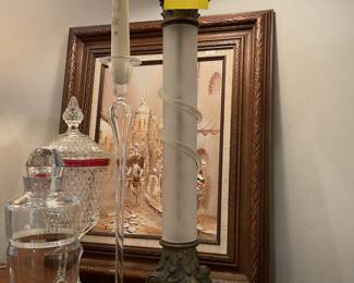 Art deco style table lamp 37” tall $70 + tax