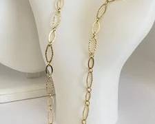 14K Gold Modern Oval Link Design Necklace - 20" (6.1 Grams)