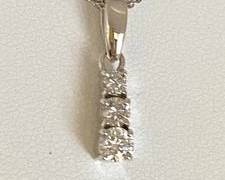 14K White Gold with Diamonds Modern Pendant Necklace - 16" (4.1 Grams)