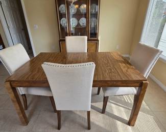 Kitchen table and chairs with 3 leaves removed. $300