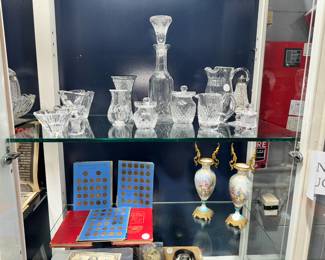 Waterford, coin Lot and Porcelain Sevres Vases Orlando Estate Auction