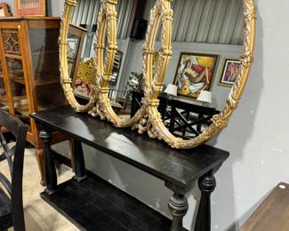 Sofa Table & Gold framed Mirror Orlando Estate Auction
