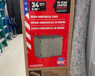 This is a new in the box Craftsman resin shed.
