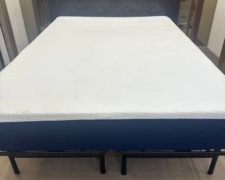 Platform bed with mattress is a full size.  The headboard can be adjusted full or queen, and sold separately.