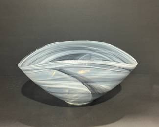 Lot 174 Black and White Swirled Glass Bowl Modern