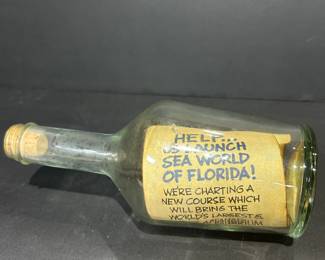 Lot 181 Sea World Orlando Message in Glass Bottle