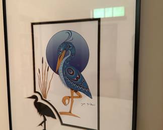 Signed Joe Wilson , Blue Heron 