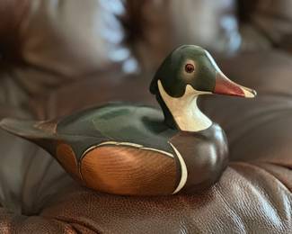 Jett Burnet ltd edition mini ducks and this full size John Jeffrey Barto signed wood duck decoy 